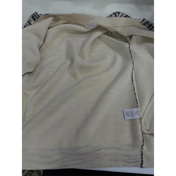 Equipment Femme Zebra Print Wool Zip Up Knit Cardigan Pockets Size XS Soft NWOT - Picture 14 of 14